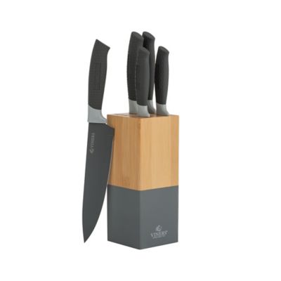 Viners&reg; Horizon Grey 6-Piece Knife Block Set