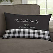 Personalized Buffalo Check Lumbar Throw Pillow in Black &amp; White