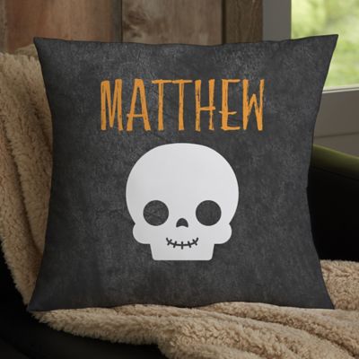 Skeleton Family Personalized Halloween 18" Velvet Throw Pillow
