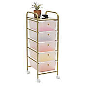 Honey-Can-Do&reg; 5-Drawer Rolling Storage Cart with Plastic Drawers