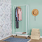 Alternate image 1 for Honey-Can-Do&reg; Rolling Garment Rack with Shoe Shelf in Matte White