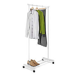 Honey-Can-Do® Portable Metal Clothes Rack with Bottom Shelf in White