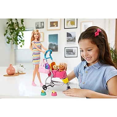 Mattel 11-Piece Barbie&reg; Stroll &#39;n Play Pups Doll and Accessory Set. View a larger version of this product image.