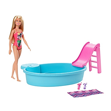 Mattel 6-Piece Blonde Barbie&reg; Doll and Pool Playset. View a larger version of this product image.