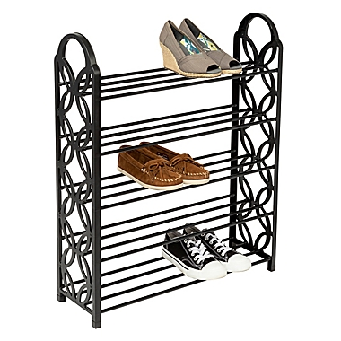 Honey-Can-Do&reg; Butterfly Shoe Rack in Black. View a larger version of this product image.