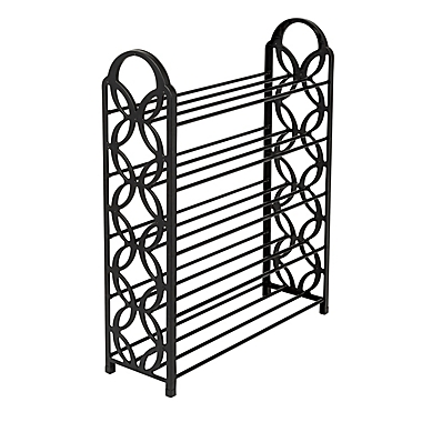 Honey-Can-Do&reg; 5-Tier Butterfly Shoe Rack in Black. View a larger version of this product image.