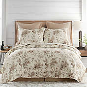 Harvest Toile King Reversible Quilt Set in Charcoal/Cream
