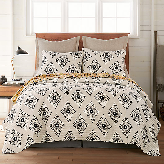 Alternate image 1 for Oden 2-Piece Reversible Twin Quilt Set in Grey/Yellow