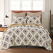 Oden 2-Piece Reversible Twin Quilt Set in Grey/Yellow