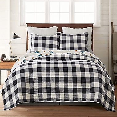 Shelbourne Orchards Full/Queen Reversible Quilt Set in Black. View a larger version of this product image.