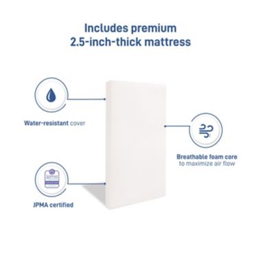 Graco&trade; Stella 4-in-1 Convertible Mini Crib with Mattress in White. View a larger version of this product image.