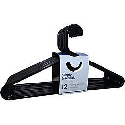 Simply Essential™ Heavyweight Hangers in Black (Set of 12)