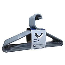 Simply Essential™ Heavyweight Hangers in Grey (Set of 12)