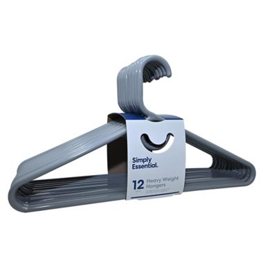 Simply Essential&trade; Heavyweight Hangers in Grey (Set of 12). View a larger version of this product image.