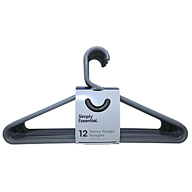 Simply Essential&trade; Heavyweight Hangers in Grey (Set of 12). View a larger version of this product image.
