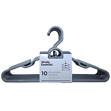 Simply Essential&trade; Attachable Hangers in Grey (Set of 10). View a larger version of this product image.
