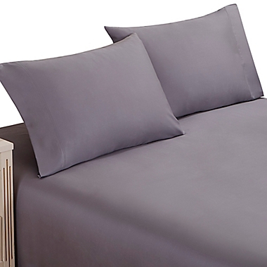 Studio 3B&trade; Viscose Made from Bamboo 300-Thread-Count Queen Sheet Set in Alloy Grey. View a larger version of this product image.