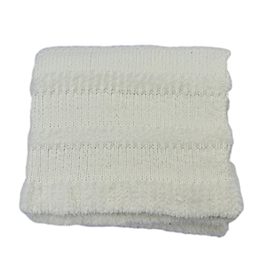 Bee &amp; Willow&trade; Cozy Stripe Faux Fur Throw Blanket in Ivory. View a larger version of this product image.