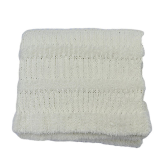 Alternate image 1 for Bee & Willow™ Cozy Stripe Faux Fur Throw Blanket in Ivory
