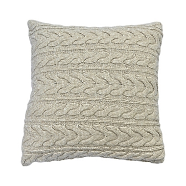 Bee &amp; Willow&trade; Cable Knit Square Throw Pillow in Coffee. View a larger version of this product image.