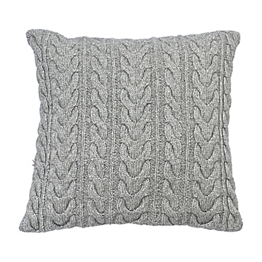 Bee &amp; Willow&trade; Cable Knit Square Throw Pillow in Light Grey. View a larger version of this product image.