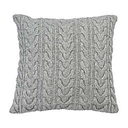 Bee & Willow™ Cable Knit Square Throw Pillow in Light Grey