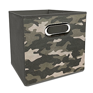 Simply Essential&trade; 11-Inch Collapsible Storage Bin in Camouflage Grey. View a larger version of this product image.