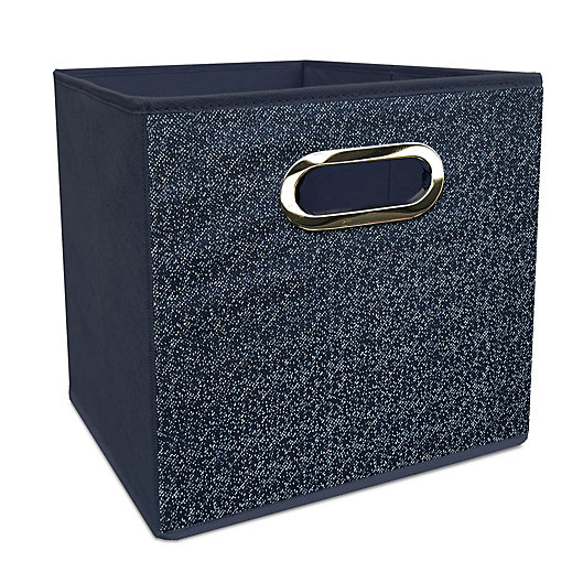Alternate image 1 for Simply Essential™ 11-Inch Denim Collapsible Bin in Blue