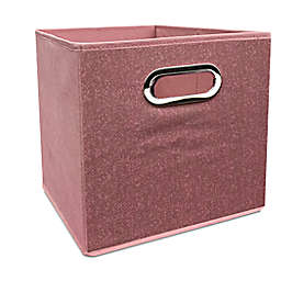 Simply Essential™ 11-Inch Textured Collapsible Bin in Rose