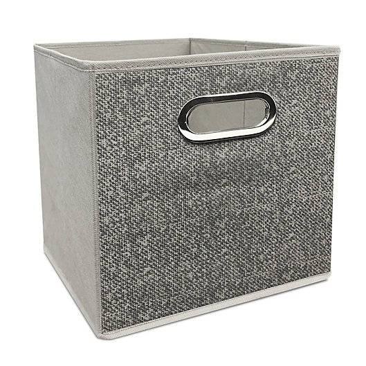 Alternate image 1 for Simply Essential™ 11-Inch Textured Collapsible Bin in Grey