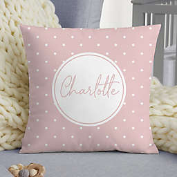 Simple and Sweet Baby Girl 14-Inch Poly Blend Throw Pillow in Pink