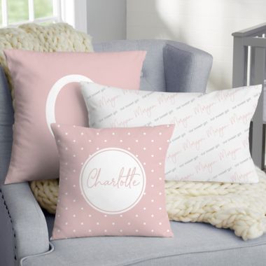 Simple and Sweet Baby Girl 18-Inch Poly Blend Throw Pillow in Pink. View a larger version of this product image.