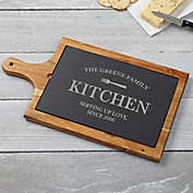 17.5-Inch Family Market Slate and Wood Cheeseboard in Brown