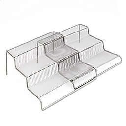 Squared Away™ 3-Tier Expandable Metal Mesh Storage Shelf in Matte Nickel
