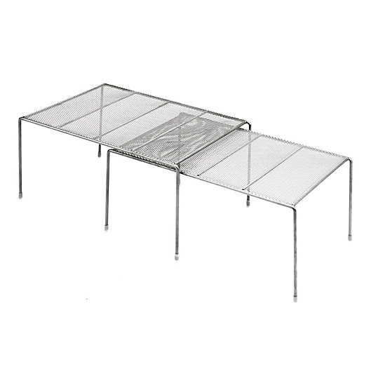 Alternate image 1 for Squared Away™ Expandable Metal Mesh Cabinet Shelves (Set of 2)