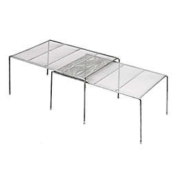 Squared Away™ Expandable Metal Mesh Cabinet Shelves in Matte Nickel (Set of 2)