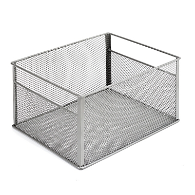 Squared Away&trade; Large Metal Mesh Cabinet Bin in Matte Nickel. View a larger version of this product image.