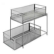 Squared Away&trade; 2-Tier Mesh Storage Cabinet w/ Sliding Basket Drawers in Matte Nickel