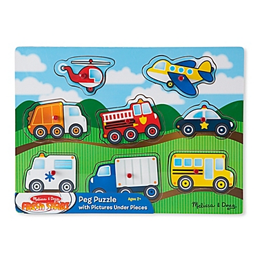 Melissa and Doug&reg; Vehicles 8-Piece Wooden Peg Puzzle. View a larger version of this product image.