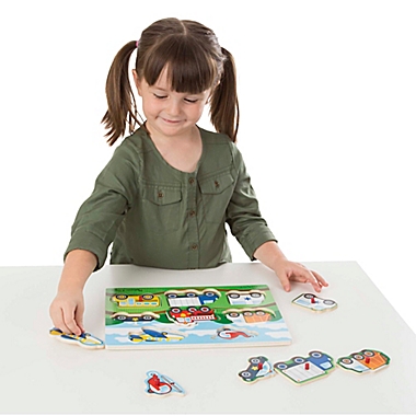 Melissa and Doug&reg; Vehicles 8-Piece Wooden Peg Puzzle. View a larger version of this product image.