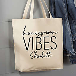 Honeymoon Vibes Personalized Canvas Tote Bag