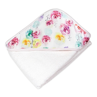 The Honest Company&reg; 3-Piece Rose Blossom Hooded Towel and Washcloth Set. View a larger version of this product image.