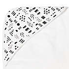 Alternate image 4 for The Honest Company&reg; 3-Piece Pattern Play Hooded Towel and Washcloth Set in White/Black