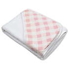 Alternate image 1 for The Honest Company&reg; 3-Piece Peach Buffalo Check Hooded Towel and Washcloth Set