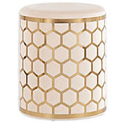LumiSource&reg; Honeycomb Ottoman in Cream/Gold