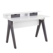 LumiSource&reg; Wishbone Desk in Grey/White