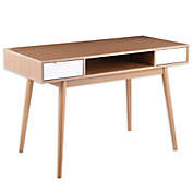 LumiSource&reg; Pebble Double Desk in Natural/White