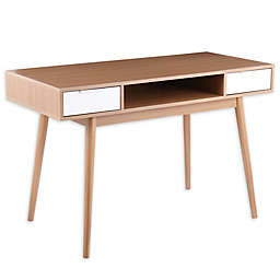 LumiSource® Pebble Double Desk in Natural/White