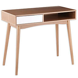 LumiSource® Pebble Desk in Natural/White