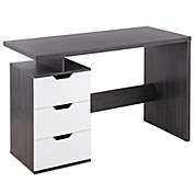 LumiSource&reg; Quinn 3-Drawer Desk in Charcoal/White